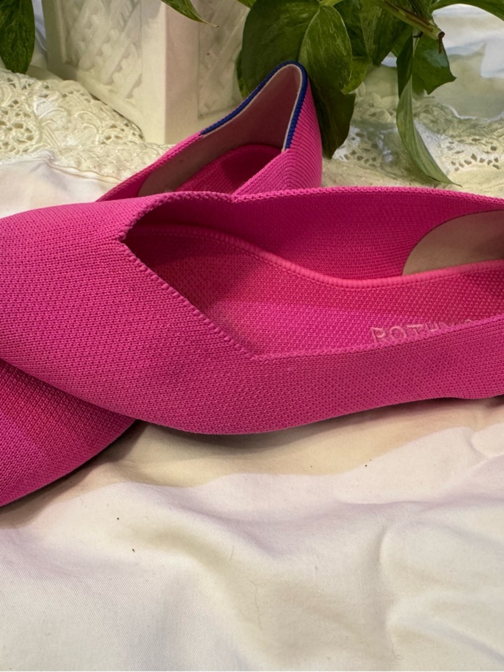 Women’s Pink Knit Slip-On Flats